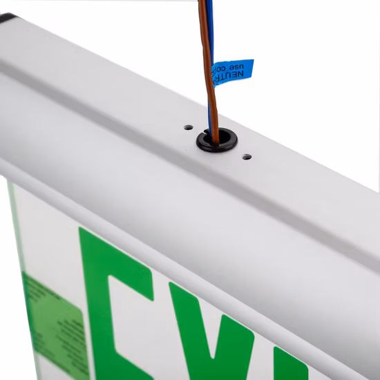 Segnale di uscita in acrilico con luce di emergenza a LED da soffitto a parete